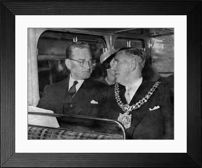 Framed Print : American Abasssador, John Hay Whitney, in Manchester. May 1959 P008340 Framed Print : American Abasssador, John Hay Whitney, in Manchester. May 1959 P008340