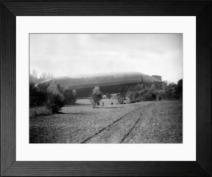 Framed Print : The near intact wreckage of Zeppelin airship L49 brought down in Framed Print : The near intact wreckage of Zeppelin airship L49 brought down in