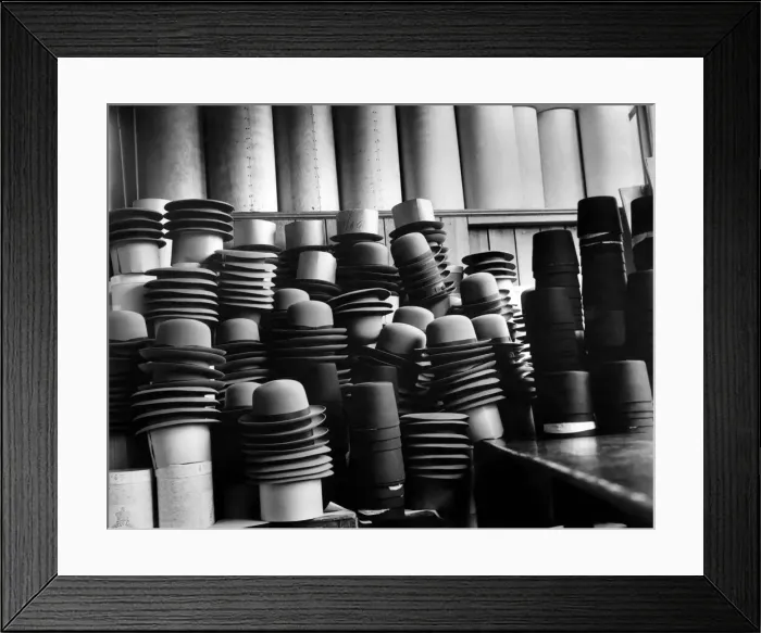 Framed Print : Hats awaiting dispatch. December 1946 P008346 Framed Print : Hats awaiting dispatch. December 1946 P008346