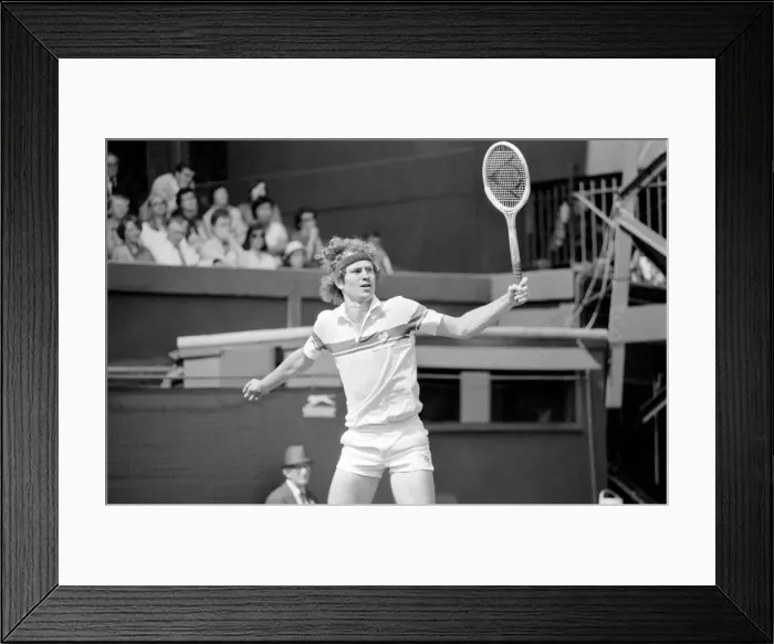 Framed Print : Wimbledon Tennis 1st Day: John McEnroe in action. June 1981 81-3536-029 Framed Print : Wimbledon Tennis 1st Day: John McEnroe in action. June 1981 81-3536-029