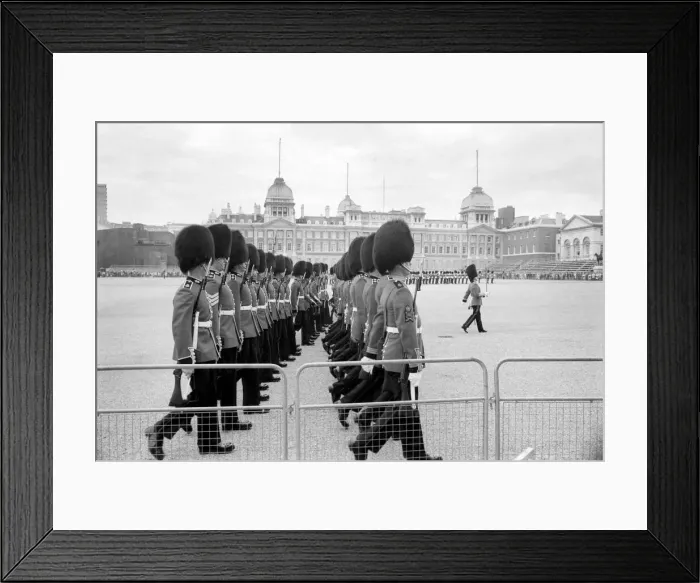Framed Print : Rehearsal of the trooping of the colour ceremony. May 1975 Framed Print : Rehearsal of the trooping of the colour ceremony. May 1975