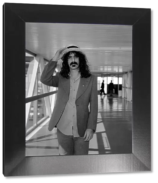Frank Zappa Musician seen here at London Airport. April 1975