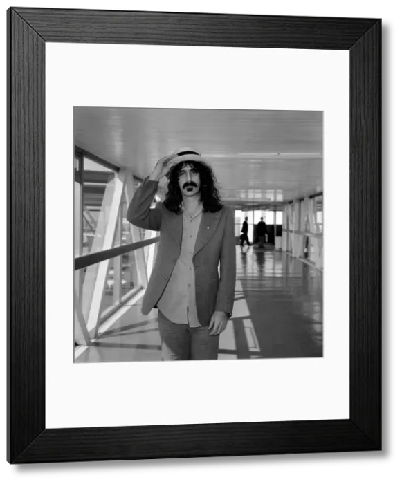 Framed Print : Frank Zappa Musician seen here at London Airport. April 1975