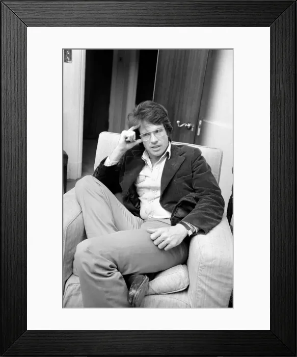 Framed Print : US Actor Warren Beattie seen here in his Claridges Hotelroom here to promote his new