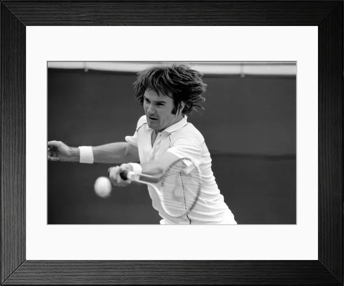 Framed Print : Wimbledon 3rd Day: Jimmy Connors in action. June 1981 81-3579-008