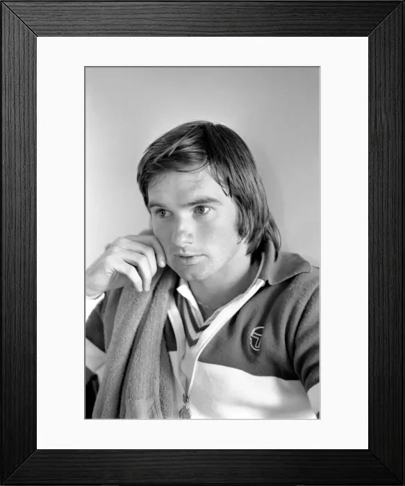 Framed Print : Tennis star: Jimmy Connors seen here in the changing rooms at Wimbledon. June 1975 Framed Print : Tennis star: Jimmy Connors seen here in the changing rooms at Wimbledon. June 1975