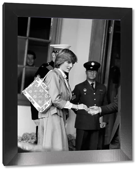 Lady Diana Spencer arrives at Centre Court to watch the Mens Singles semi final between