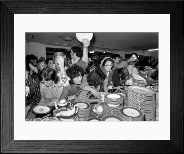 Framed Print : Shopping: Harrods Sale. The top peoples'store started their summer sale today