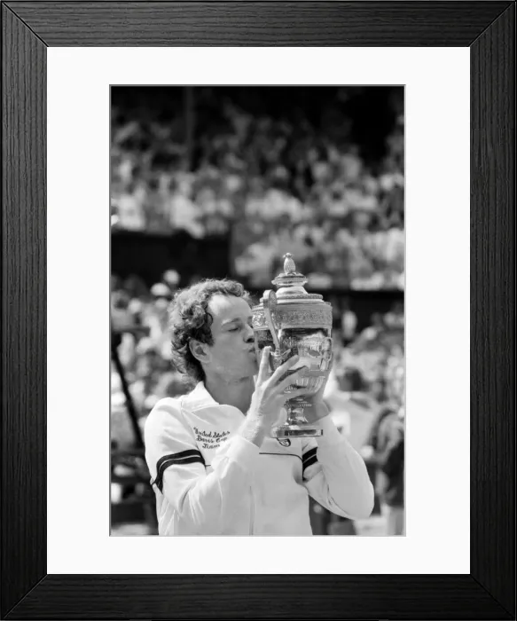 Framed Print : Wimbledon 1983: Mens Final: John McEnroe v. Chris Lewis. Winners and presentation Framed Print : Wimbledon 1983: Mens Final: John McEnroe v. Chris Lewis. Winners and presentation