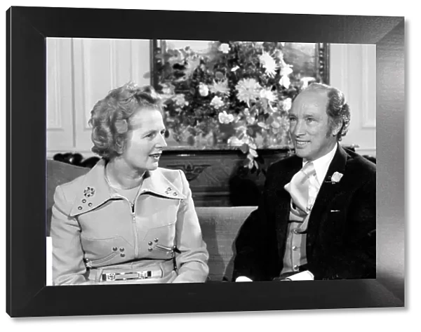 Mrs. Margaret Thatcher with Pierre Trudeau. (Canadian Prime Minister). March 1975