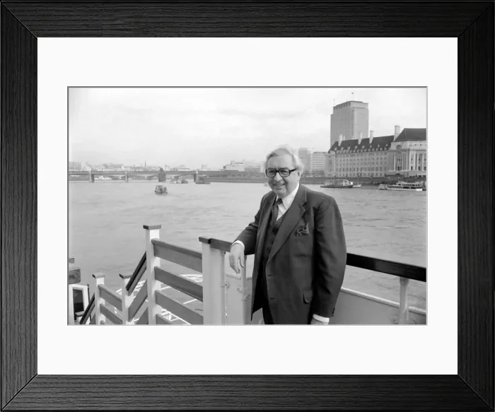 Framed Print : Lord George Brown seen here by the River Thames. March 1975 S Framed Print : Lord George Brown seen here by the River Thames. March 1975 S