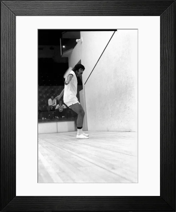 Framed Print : World Squash Champion: Qama Zaman. November 1975