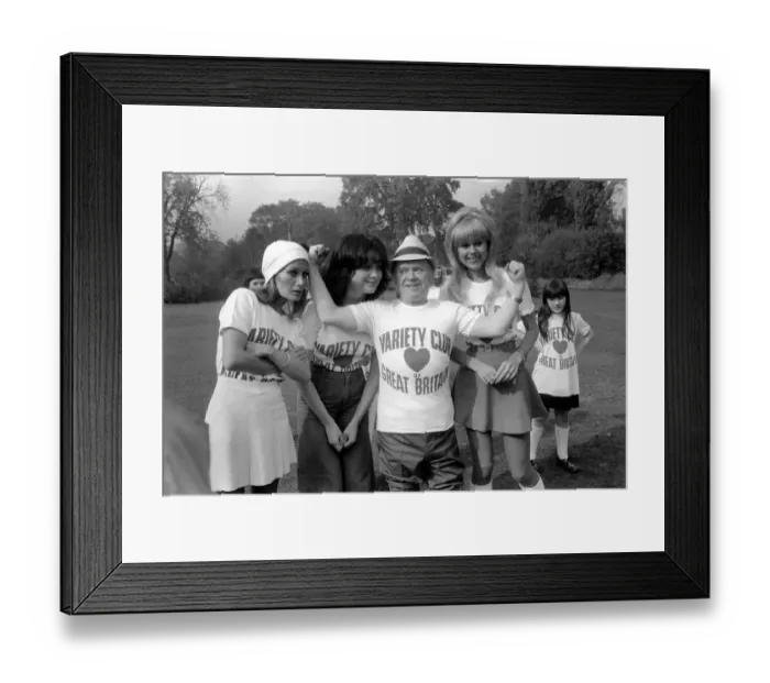 Framed Print : Charlie Drake and Girls. Seen here promoting the work of the Varity Club of Great Britain