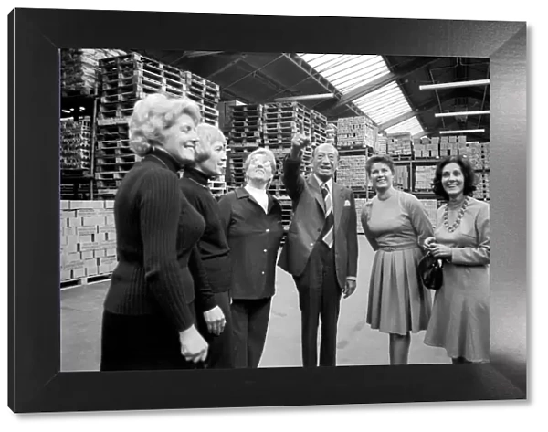Sir John Cohen. Tesco. Chairman seen here at one of the supermarkets warehouses