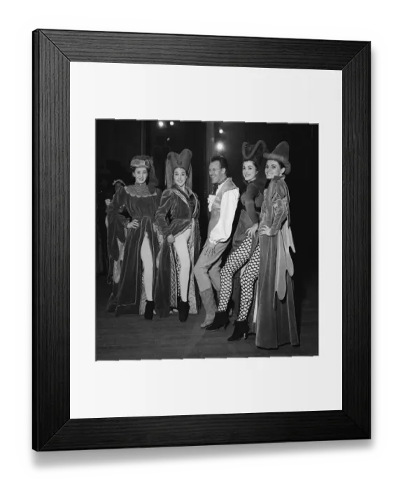 Framed Print : Bruce Forsyth with the chorus girls from the panto Turn Again Whittington 1961 Framed Print : Bruce Forsyth with the chorus girls from the panto Turn Again Whittington 1961