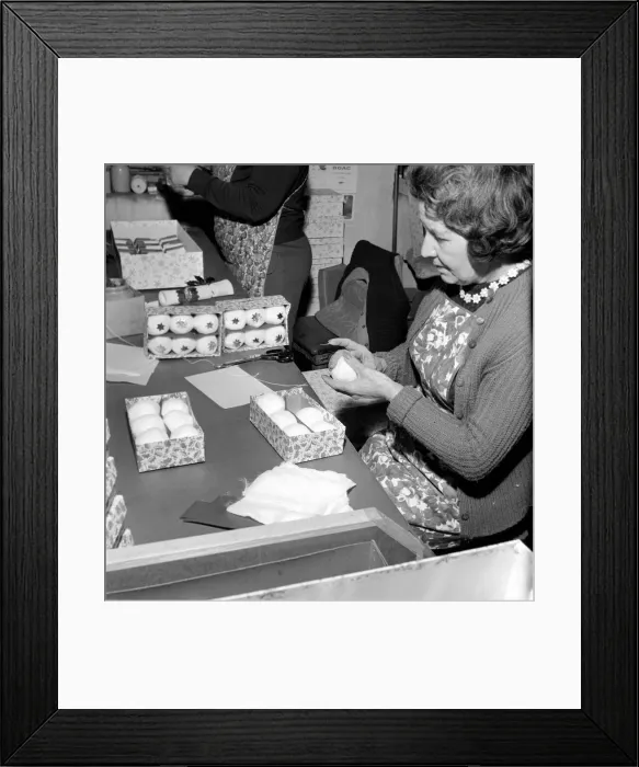 Framed Print : General scene in and around a Christmas cracker factory Framed Print : General scene in and around a Christmas cracker factory