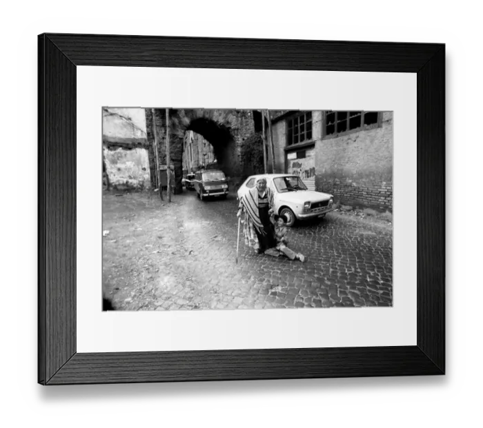 Framed Print : Woman and child in the streets in a poor suburb on the outskirts of Rome Framed Print : Woman and child in the streets in a poor suburb on the outskirts of Rome