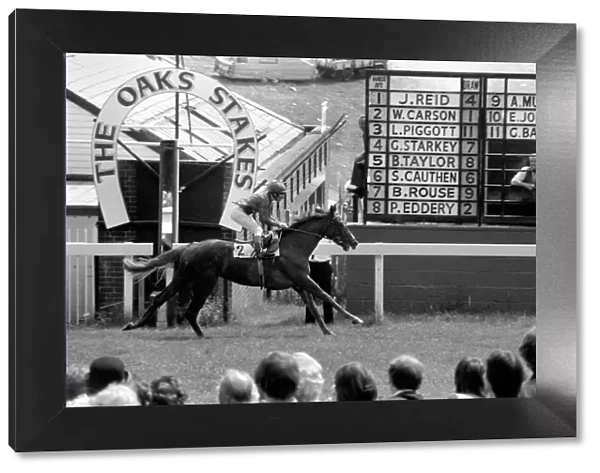 The Oaks at Epsom, won by jockey Willie Carson and trainer Dick Hern