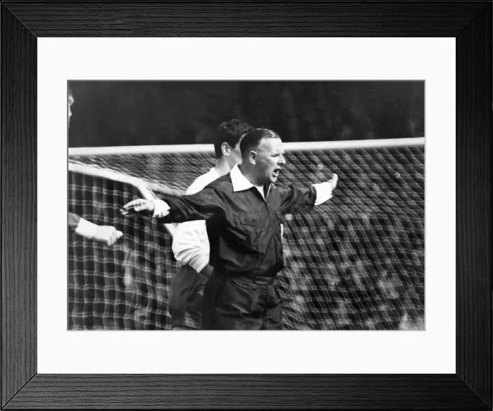 Framed Print : Denis Howell, Minister of Sport, referees the match. August 1965 Framed Print : Denis Howell, Minister of Sport, referees the match. August 1965