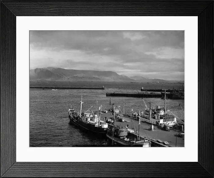 Framed Print : The dock in Icelands captial Reykjavik September 1951 P003438 Framed Print : The dock in Icelands captial Reykjavik September 1951 P003438