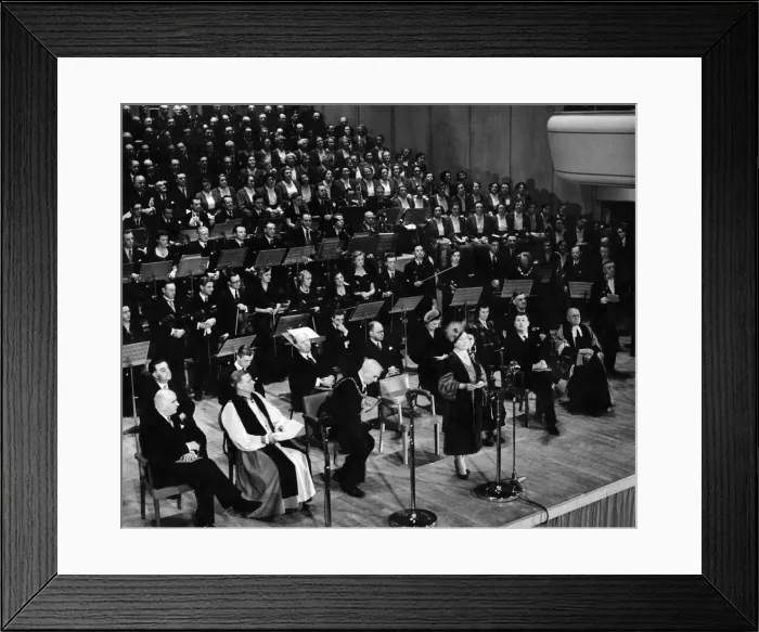 Framed Print : The Queen declaring open the Free Trade Hall in Manchester Framed Print : The Queen declaring open the Free Trade Hall in Manchester