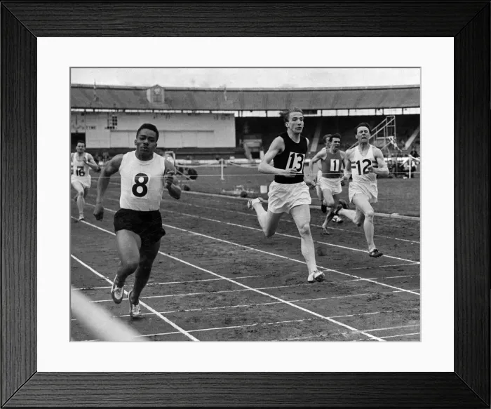 Framed Print : British Games at the White City The finish of Race A Framed Print : British Games at the White City The finish of Race A