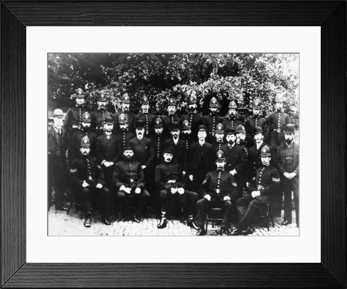 Framed Print : A group of police officers pose for the camera Framed Print : A group of police officers pose for the camera