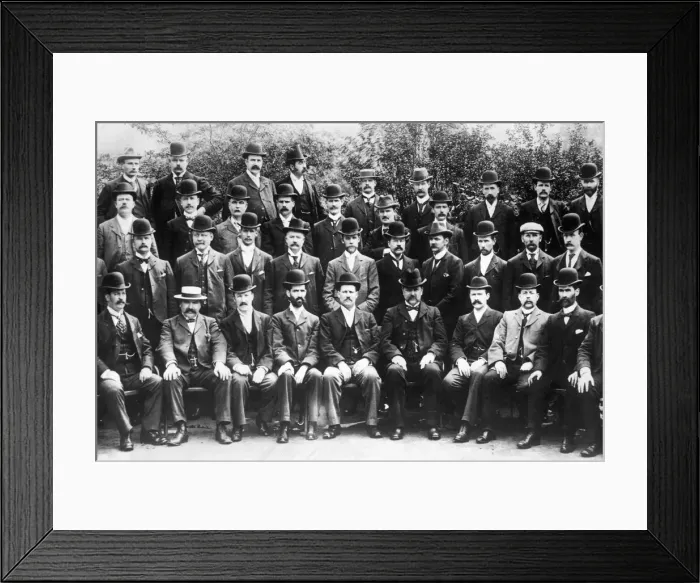 Framed Print : This group of sternvisiaged, moustachioed and bearded body of solid citizens was Framed Print : This group of sternvisiaged, moustachioed and bearded body of solid citizens was