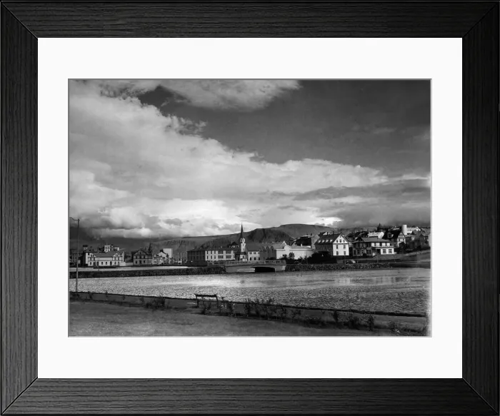 Framed Print : Icelands captial Reykjavik seen here from the sea. September 1951 P003438 Framed Print : Icelands captial Reykjavik seen here from the sea. September 1951 P003438