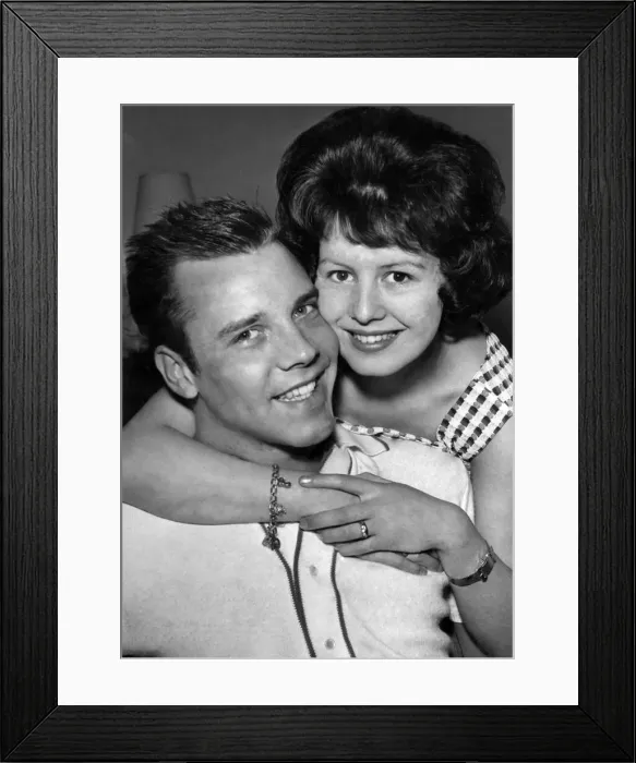 Framed Print : Rock and roll singer Marty Wilde and his wife. April 1960 Framed Print : Rock and roll singer Marty Wilde and his wife. April 1960