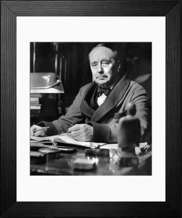 Framed Print : English writer Herbert George Wells, author of science fiction novels including Time