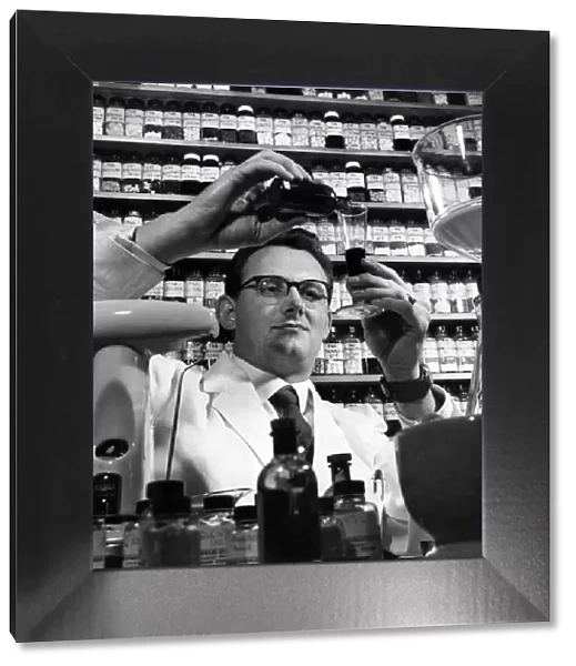 Roger Knowles chemist finds a new perfume. November 1964