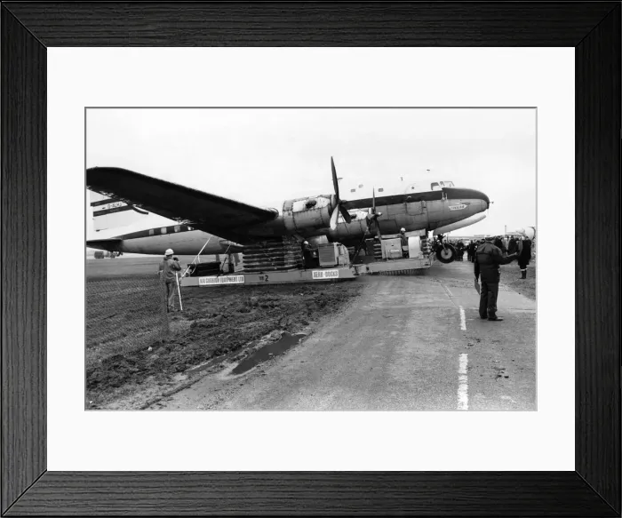 Framed Print : This Canadair C-4 transport was developed in Canada; based on the American Douglas DC-4