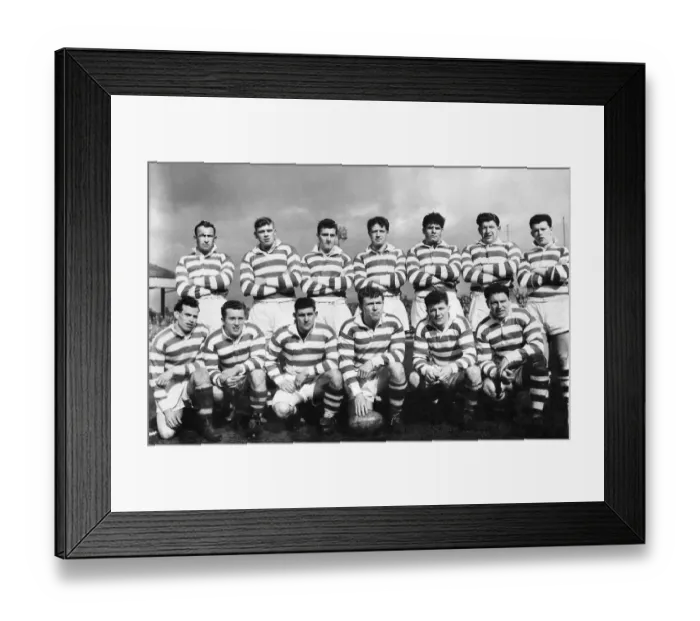 Framed Print : Leigh Rugby League team group. Left to right- Back row: Martyn, Kay