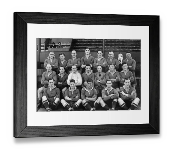 Framed Print : Leigh Rugby League team pose for a group photograph Left to right Framed Print : Leigh Rugby League team pose for a group photograph Left to right