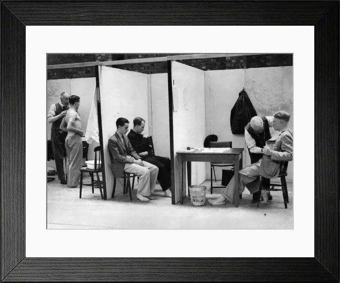 Framed Print : Military men being medically examined today at Kingston Framed Print : Military men being medically examined today at Kingston