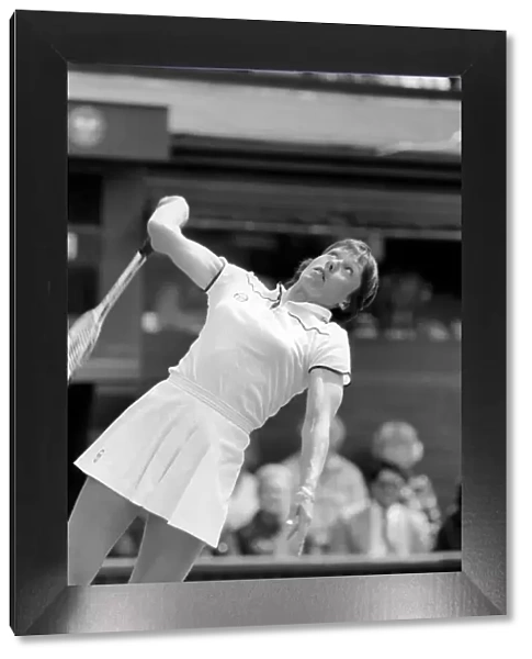Wimbledon 1980: 2nd day. Navratilova vs. Kloss. Navratilova in action against Kloss