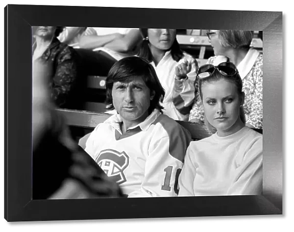 Wimbledon 80, 3rd Day. Ilie Nastase pictured with Miss UK Carolyn Seaward, June 1980