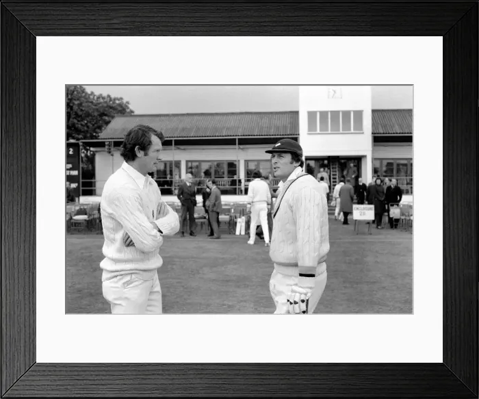 Framed Print : County Cricket match Kent v Yorkshire. Mike Denness (left Framed Print : County Cricket match Kent v Yorkshire. Mike Denness (left
