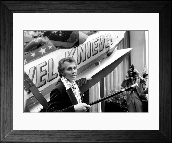 Framed Print : Evel Knievel, the worlds highest paid Dare Devil, the legend in the own life time Framed Print : Evel Knievel, the worlds highest paid Dare Devil, the legend in the own life time