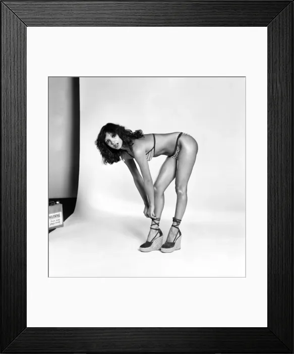 Framed Print : Glamour girl wearing Italian fashion. May 1975 Framed Print : Glamour girl wearing Italian fashion. May 1975
