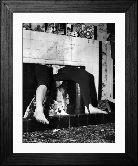 Framed Print : Up she goes... Mrs. Eve Richardson tries to reach her snake Black Price Framed Print : Up she goes... Mrs. Eve Richardson tries to reach her snake Black Price