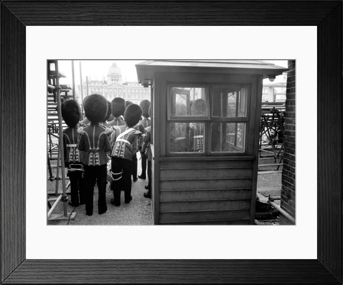 Framed Print : Rehearsal of the trooping of the colour ceremony. May 1975