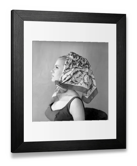 Framed Print : Clothing: Fashion: Headscarf. 1966 B1921-007 Framed Print : Clothing: Fashion: Headscarf. 1966 B1921-007