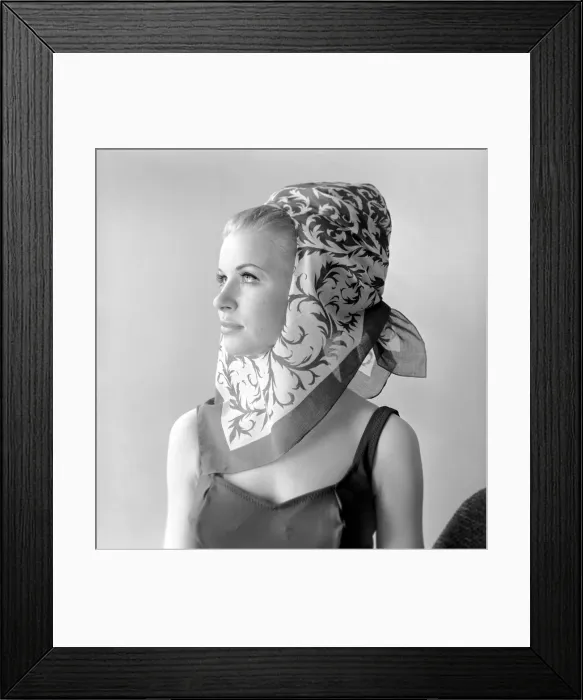 Framed Print : Clothing: Fashion: Headscarf. 1966 B1921-006
