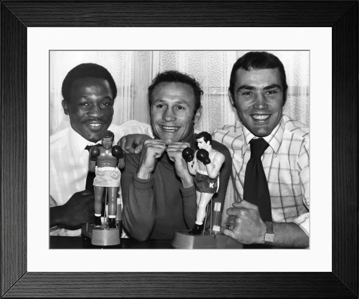 Framed Print : Three model champions. Maurice Hope (left), Paddy McGuire Framed Print : Three model champions. Maurice Hope (left), Paddy McGuire