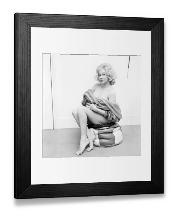 Framed Print : Clothing: Fashion: Coats. Vana Hudson models for coat. 1965 E409-008