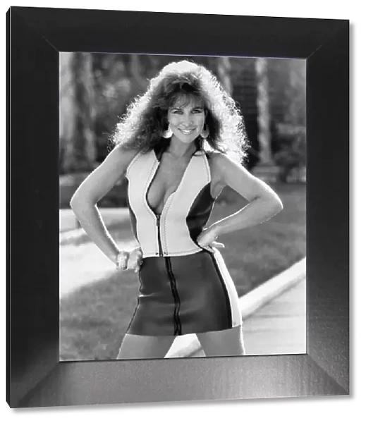 Linda Lusardi wearing a zipped mini dress. February 1988 P035530