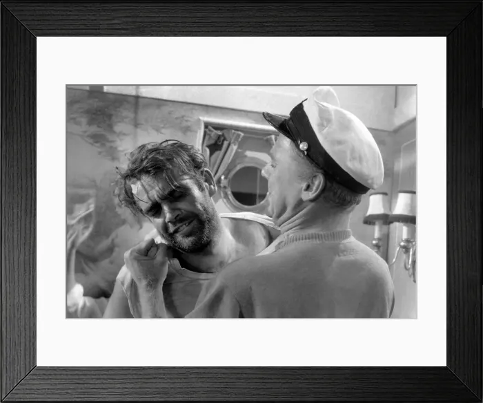 Framed Print : Sean Connery on the set of the film Action of the Tiger Framed Print : Sean Connery on the set of the film Action of the Tiger