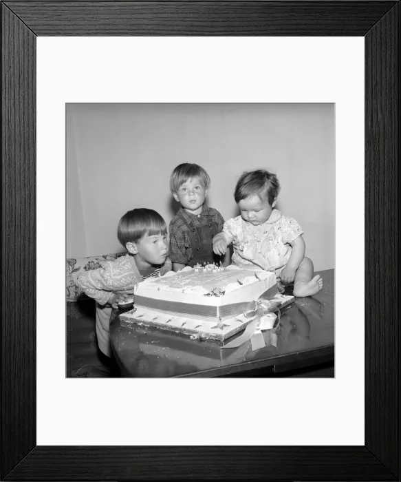 Framed Print : Childrens Birthday Party: Mrs. Meachim and her three sons all have the same birthday Framed Print : Childrens Birthday Party: Mrs. Meachim and her three sons all have the same birthday